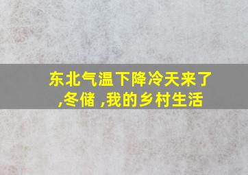 东北气温下降冷天来了,冬储 ,我的乡村生活